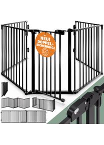 Casaria Rejilla de seguridad para chimenea negra 306x76,5cm