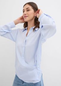 Camicia in satin fluente, Blu, Taglia 46, bonprix
