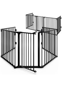 Casaria Haardscherm Set van 2 Zwart staal 306x76,5cm