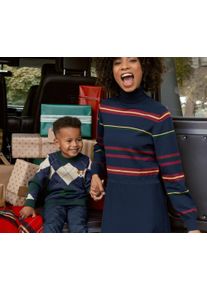 Tchibo - Sukienka z dzianiny - dla pań - rozmiar 38 - kolor: niebieski/w paski