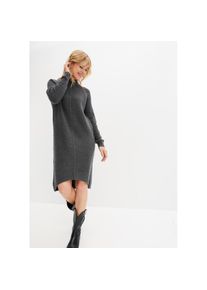 bonprix Strickkleid &raquo;Strickkleid mit Vokuhila-Saum&laquo; aus Polyacryl, Polyester und Elasthan, bequemer Schnitt, Casual Stil grau, Gr&ouml;&szlig;e 36/38 (S)
