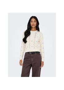 Only Rundhalspullover &raquo;ONLRITA LIFE LS EMBR CABLE KNT NOOS&laquo; mit Schleifen Stickerei