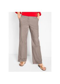 bonprix Leinenhose aus Leinen-Baumwoll-Mix, Loose Fit, komfortable Leibh&ouml;he braun, Gr&ouml;&szlig;e 52