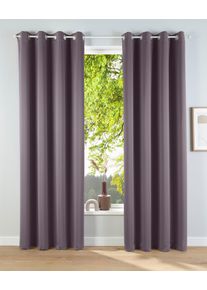 Verdunkelungsvorhang OTTO HOME "Solana" Gr. 3, grau (anthrazit), B:140cm H:225cm, Polyester, Gardinen, Verdunkelungsvorhang, 2-er Set, Breite 140 cm, einfarbig, Topseller
