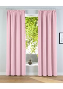Verdunkelungsvorhang OTTO HOME "Solana, Gardinen mit Kr&auml;uselband, Vorh&auml;nge, Wohnzimmer, modern" Gr. 4, rosa, B:140cm H:245cm, Polyester, Gardinen, Verdunkelungsvorhang, 2er-Set Verdunklungsvorhang mit Thermofunktion, Bestseller, einfarbig, Topseller