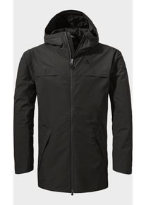 Sch&ouml;ffel Langjacke SCH&Ouml;FFEL "Parka Style Bohorok MNS", Herren, Gr. 50, schwarz (9990, schwarz), Oberstoff: 100% Polyester; (Membran: Thermoplastisches Polyurethan); Futter: 100% Polyester, relaxed fit, hoch geschlossener Ausschnitt, Jacken Langjacke