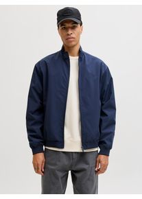 Jack & Jones Bomberjacke JACK & JONES "JJECHARGE STAND COLLAR BOMBER NOOS", Herren, Gr. XL, navy blazer, Web, Obermaterial: 100% Polyester, unifarben, Jacken Bomberjacke, mit Stehkragen