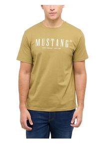 Kurzarmshirt Mustang "Herren Style Austin", Herren, Gr. XL, khaki, Jersey, 100% Baumwolle, Rundhals, Shirts Kurzarmshirt