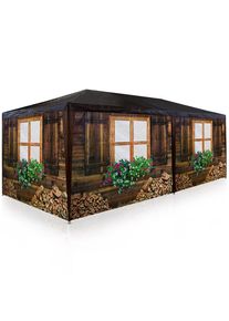 Deuba Carpa de jard&iacute;n con dise&ntilde;o de caba&ntilde;a de madera 6x3m