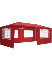 Casaria Carpa jard&iacute;n Rimini roja 3x6m plegable protecci&oacute;n UV 50