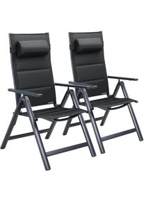 Casaria Conjunto de 2 cadeiras de jardim Bern Premium estofadas em antracite