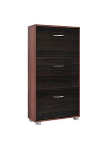 Casaria Schoenenkast Weng&eacute; / Zwart 3 Kleppen 115x60x24cm