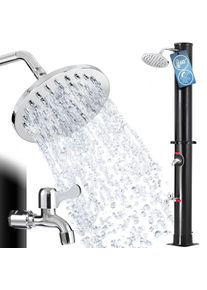 Monzana Buitendouche Zwart Metaal 215cm 20 Liter Zonne-energie