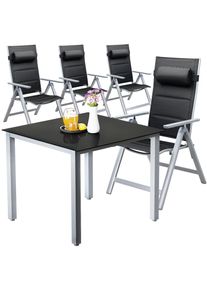 Casaria Tuinset Bern Premium 5-delig Zilver Aluminium