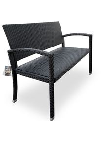 Casaria Polyrotan Tuinbank Zwart 122x58x87cm