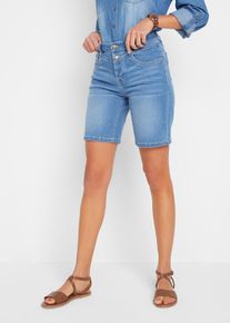 Stretchiga jeansbermudas - bl&aring; - storlek 42 - bonprix