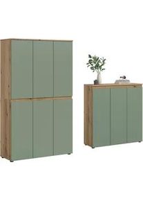 Garderobenschrank Scarpa Graugr&uuml;n/Eiche