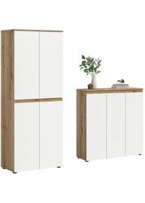 Garderobenschrank Scarpa Wei&szlig;/Eiche