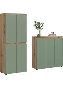 Garderobenschrank Scarpa Graugr&uuml;n/Eiche