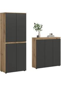 Garderobenschrank Scarpa Anthrazit/Eiche