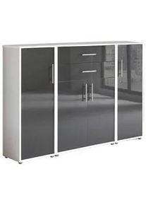 Aktenschrank Office Edition Sw Anthrazit Hochglanz/Wei&szlig;
