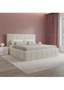 Polsterbett Kaia Beige ca. 180x200 cm Staurraum