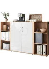 Aktenschrank Office Edition Sw Sonoma Eiche/Wei&szlig; Hochglanz