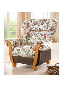 Home Affaire, Sessel &raquo;Milano, bequemer Ohrensessel im Landhaus-Stil&laquo; Hochlehnsessel, braun/gebl&uuml;mt, Chenille (70% Polyacryl, 30% Polyester);Chenille (