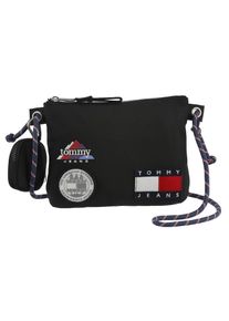 Tommy Jeans, Herren, Umh&auml;ngetasche &raquo;TJM ARCHIVE TREK SACOCHE&laquo;, Damen Schultertasche, Tragetasche mit bunten Patches, schwarz, schwarz, Obermaterial 