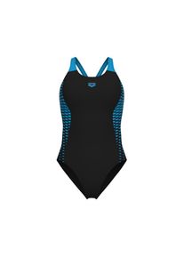 arena, Damen, Badeanzug sportlicher Stil, 4-Wege-Stretchmaterial, mit UV-Schutz UPF50+, BLACK-TURQUO, 34 - N-Gr, Badeanzug mit sportlichem Stil f&uuml;r 