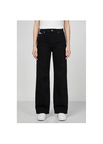Calvin Klein Jeans, Damen, Weite Jeans mit hohem Bund und weitem Bein, stone washed, TRUE BLACK, 34 - L&auml;nge 32, Jeans von Calvin Klein Jeans 