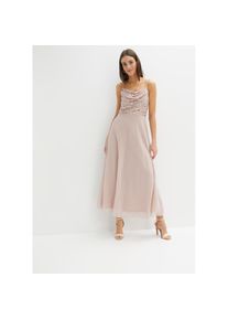 bonprix, Damen, Tr&auml;gerkleid &raquo;Tr&auml;gerkleid mit Paillettenstickerei&laquo; f&uuml;r festliche Anl&auml;sse, mit T&uuml;llrock, ausgestellte Passform, hellrosa, N-Gr, 40 - N-