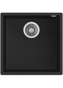 Teka, Sp&uuml;lbecken, Zlew podwieszany SQUARE 40.40 TG czarny (Einbausp&uuml;le, 44 cm, 44 cm)