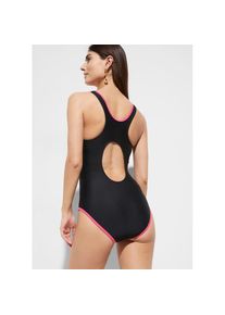 bonprix, Damen, Schwimmanzug &raquo;Sport-Badeanzug mit Racerback&laquo; sportliche Passform, Racerback-Design, aus Polyamid und Elasthan, schwarz / pink 