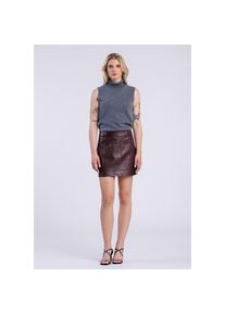 Freaky Nation, Damen, Lederrock &raquo;Skirt-FN&laquo;, bordeaux, L(40), bordeaux, Stylischer Lederrock