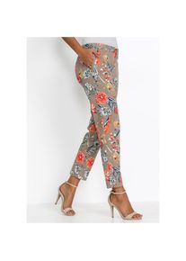 bonprix, Damen, 7/8-Hose aus Baumwolle mit Elasthan, Regular Fit, femininer Stil, taupe gebl&uuml;mt, N-Gr, 50 - N-Gr, taupe gebl&uuml;mt, 7/8-Hose mit bequemem