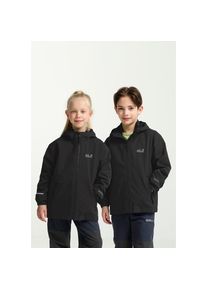 Jack Wolfskin, Unisex, 3-in-1-Funktionsjacke &raquo;HYBRID 3IN1 JACKET K&laquo; mit Kapuze, black, 152, 3-in-1-Jacke