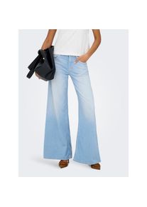 Only, Damen, Weite Jeans &raquo;ONLCALIFORNIA MW WD FLAR DNM REA004 NOOS&laquo; normale Leibh&ouml;he, weite Beinform, mit heller Waschung, Light Blue Denim, L&auml;nge 30,