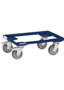 Tecwerk, Transportwagen, Kistenroller Tragf&auml;higkeit 250 kg TPE-Bereifung L605xB405mm Winkelstahl saphirblau, RAL 5003 (250 kg)