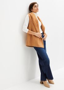 Gilet van imitatiebont - bruin - maat 54 - imitatieleer - bonprix