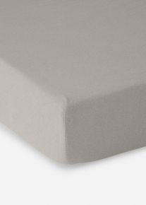 Hoeslaken in linnen look - beige - maat 100x200 cm - met katoen - bonprix