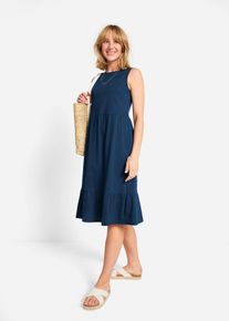 Jersey jurk van puur katoen - blauw - maat 44/46 (L) - 100% katoen - bonprix