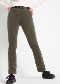 Stretch corduroy broek - groen - maat 38 - corduroy - bonprix