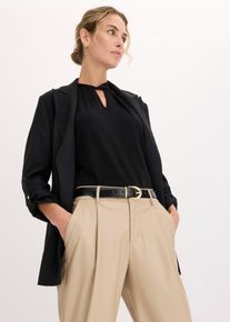 Leren riem - zwart - maat 130 - glad leer - bonprix