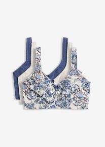 Bh zonder beugel met biologisch katoen (set van 3) - wit - maat 85F - met katoen - bonprix