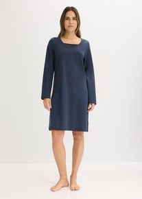 Nachthemd van zacht katoen - blauw - maat 56/58 (3XL) - 100% katoen - bonprix