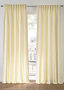 Gestreept gordijn met gerecycled polyester (1 stuk) - wit - maat 175x140 cm - bonprix