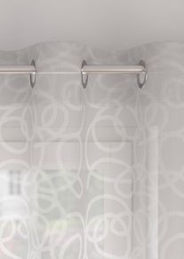 Gedessineerd transparant ophaalgordijn met gerecycled polyester - wit - maat 3 (h/b: 140/100 cm) - bonprix