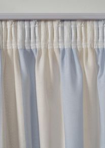 Gestreept gordijn met gerecycled polyester (1 stuk) - wit - maat 300x140 cm - bonprix