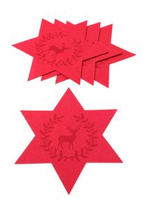 Stjerneformet dekkebrikke (4-pack), r&oslash;d, st&oslash;rrelse Onesize, bonprix